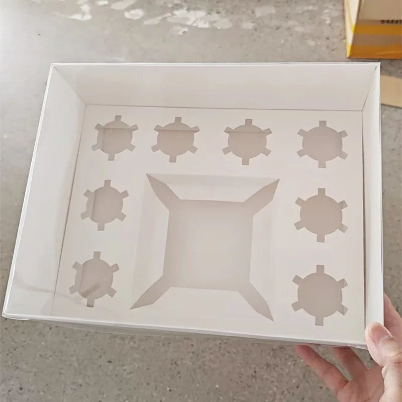 New Style Cupcake Box Baking Packaging Egg Tart Muffin Box Cupcake Container Box With Transparent PVC Lid