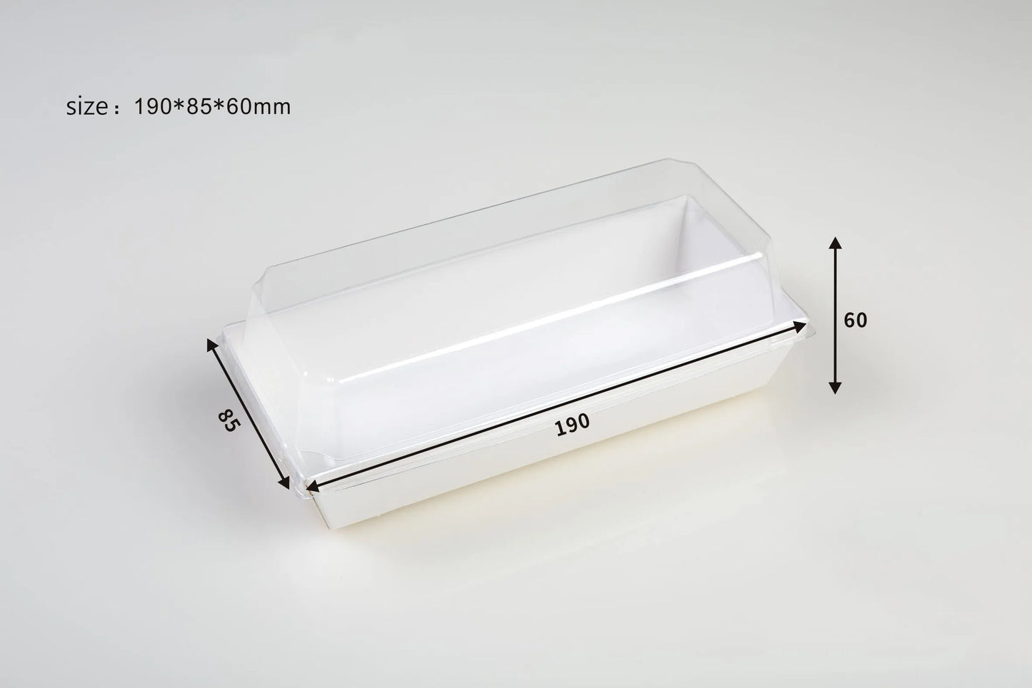 Square Transparent Safety Cover Cooked Sushi Box, Disposable Food Container, Pastry Baking Box