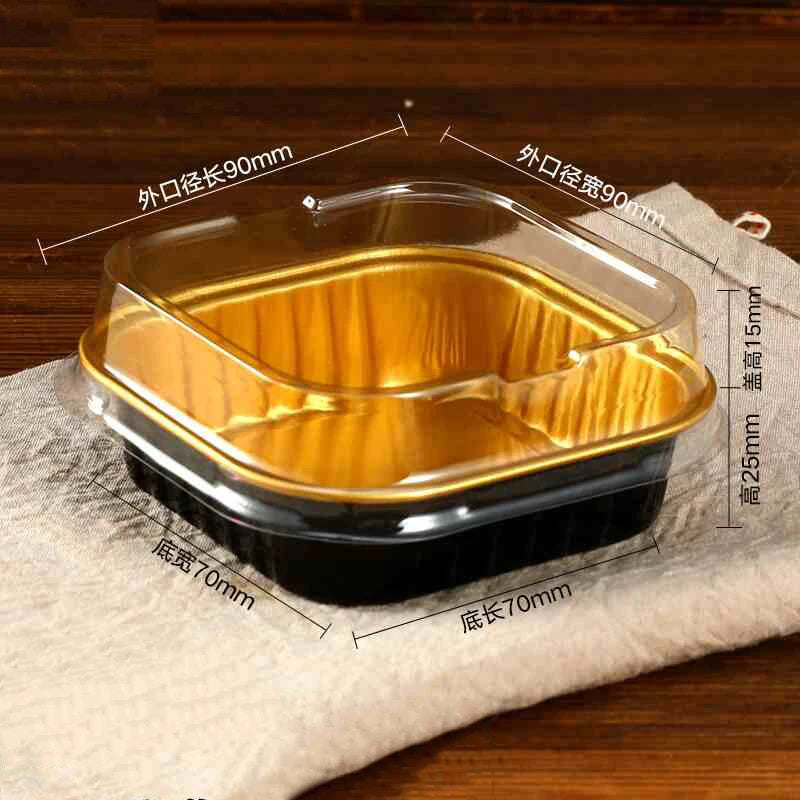 Disposable Baking Mold Red Iceberg Lava Chocolate Mousse Cake Box Tiramis Mousse Cake square Round Aluminum Foil Box