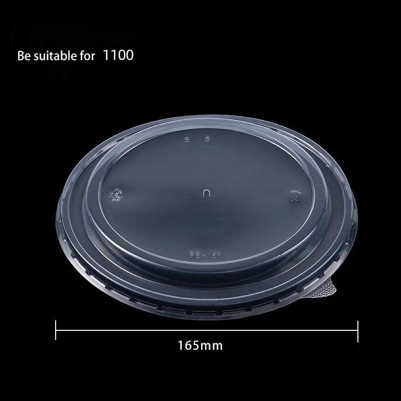Disposable Kraft Paper Salad Bowl Can Be Added Lid Packaging Food Round Kraft Paper Lunch Box