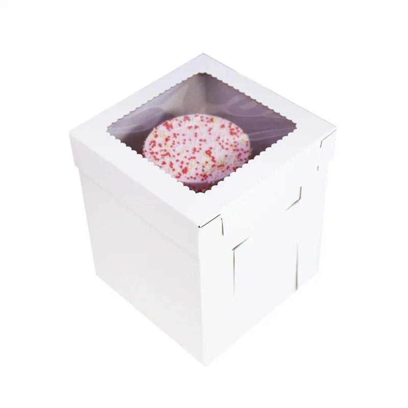 White Folding High Quality Window Baking Box Birthday Cake Dessert Box Simple Cheese Cheese Mousse Lasagna Pastry Box