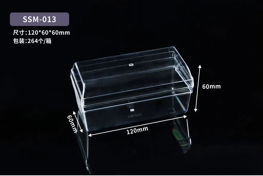 High Quality Durable Transparent Box Acrylic Rectangular Pastry Box Sweet Tiramisu Dessert Box Packaging Container