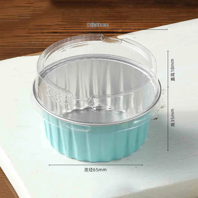Disposable Baking Mold Red Iceberg Lava Chocolate Mousse Cake Box Tiramis Mousse Cake square Round Aluminum Foil Box