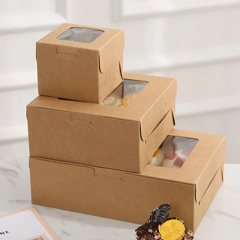 Jinkuang Cake Boxes with Window for Cup Cake, Birthday Party, Wedding, Valentine's Day Xma