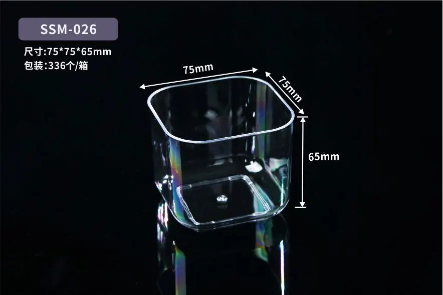 Customized High-quality Food Grade Plastic Transparent Biscuit Box, Pastry and Dessert Tiramisu Small square Transparent Box