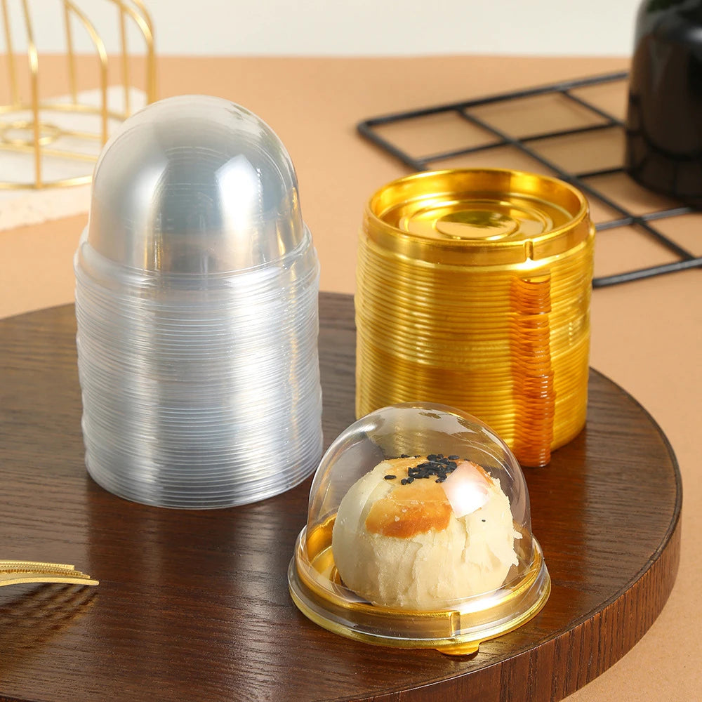 Egg Yolk Crisp Packaging Box Gift Box Single Pack Single Sesame Mung Bean Cake Round Baking Blister Transparent Box