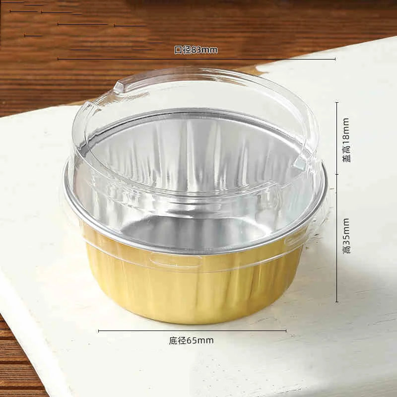 Disposable Baking Mold Red Iceberg Lava Chocolate Mousse Cake Box Tiramis Mousse Cake square Round Aluminum Foil Box