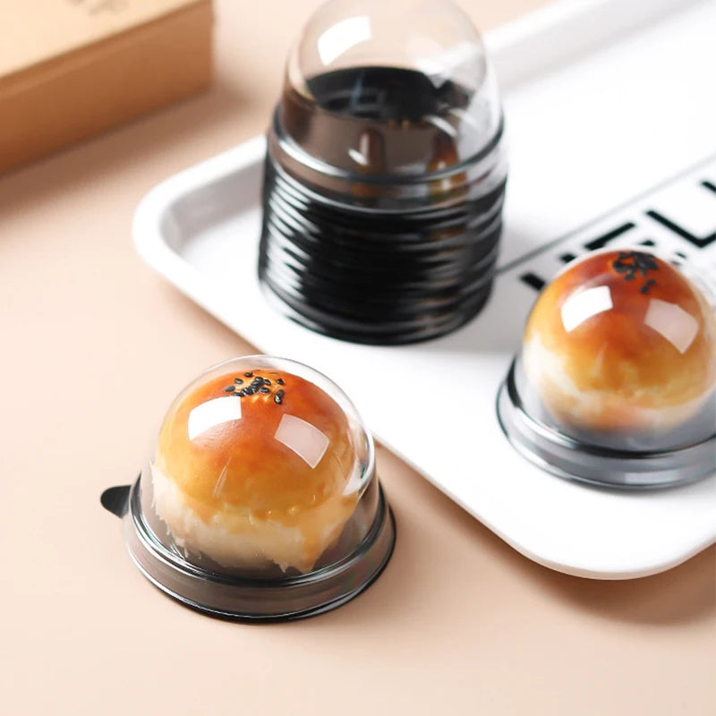 Egg Yolk Crisp Packaging Box Gift Box Single Pack Single Sesame Mung Bean Cake Round Baking Blister Transparent Box