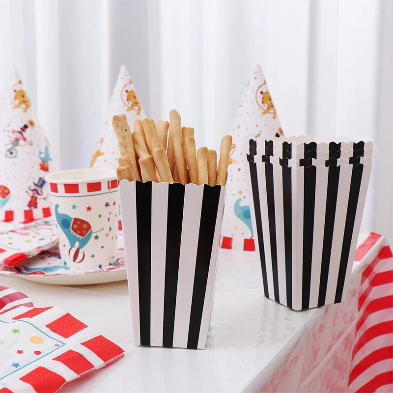 Disposable Popcorn Box Chicken Rice Krispies Birthday Party Table Stuff Paper Box Square Folding Packing Popcorn Box Food