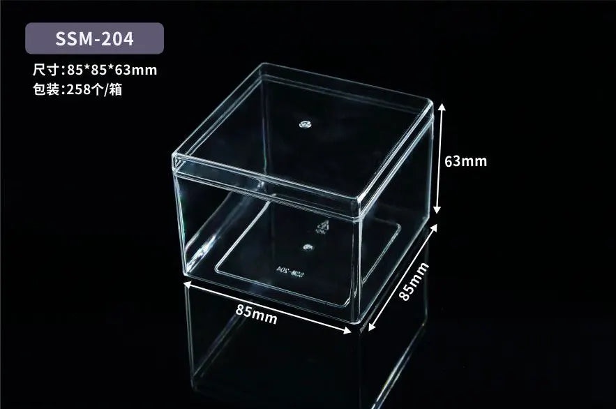 Customized High-quality Food Grade Plastic Transparent Biscuit Box, Pastry and Dessert Tiramisu Small square Transparent Box