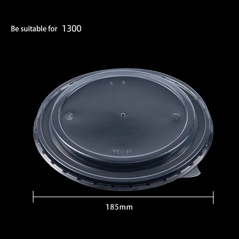 Disposable Kraft Paper Salad Bowl Can Be Added Lid Packaging Food Round Kraft Paper Lunch Box