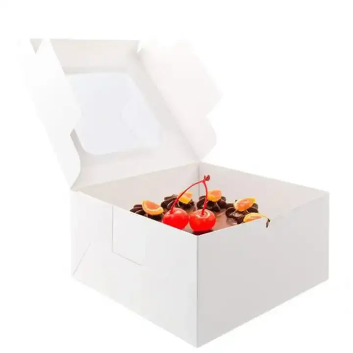 Customized Food Grade White Card Bakery Packaging, White Window Cake Baking Box, Pastry Box, Baking Packaging Box