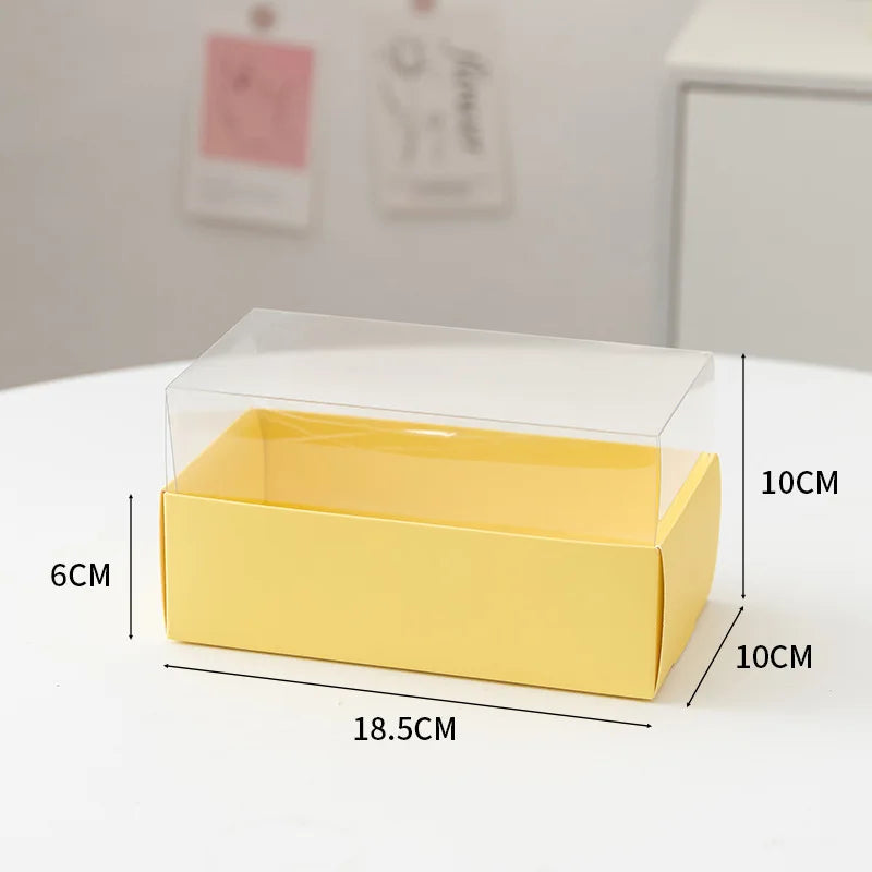 Manufacturers Direct Customized Disposable Transparent Cupcake Box Foldable Dessert Swiss Roll Cake Packaging Box