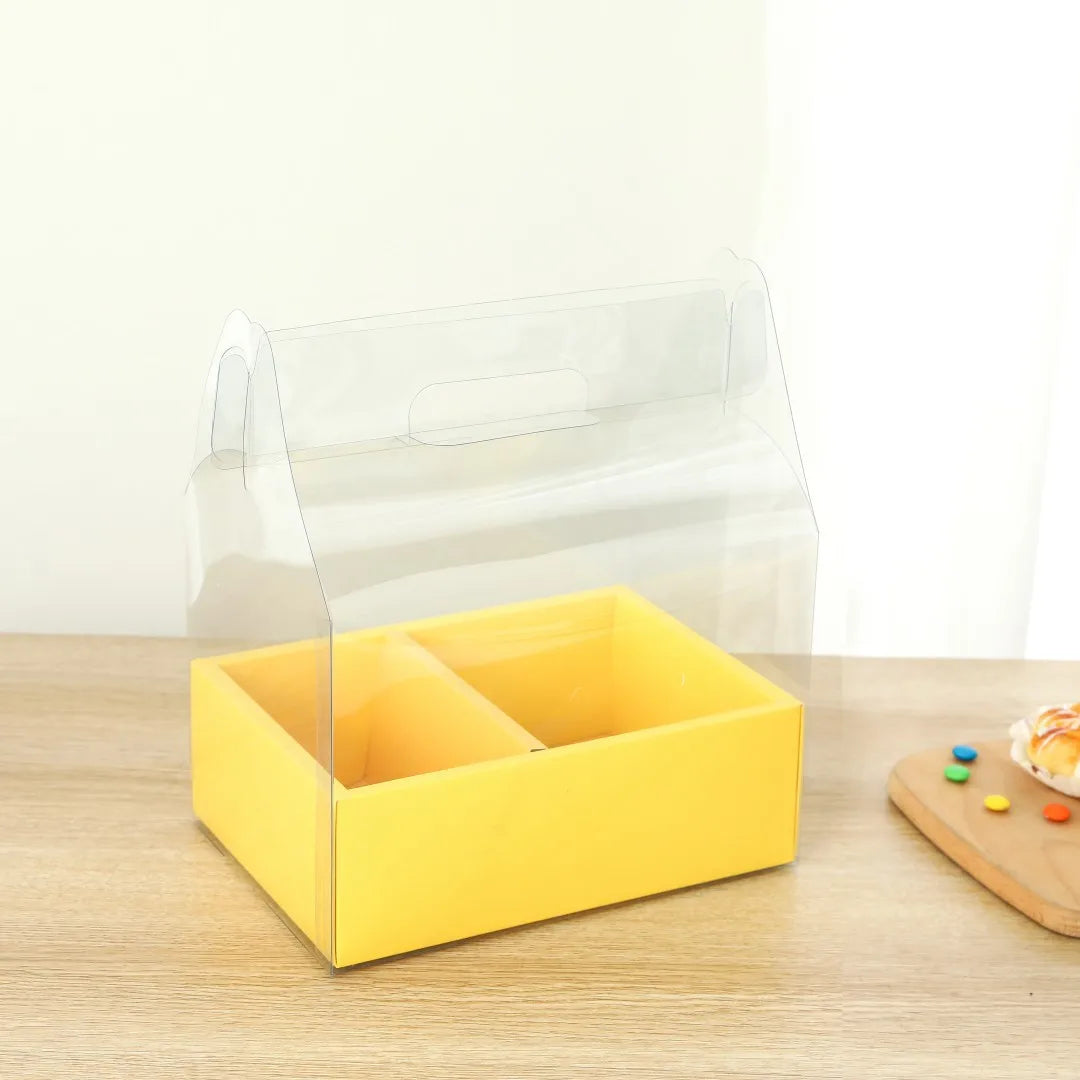 Folding Birth Day Wedding Favor Gift Cake Box Transparent Cake and Flower Box