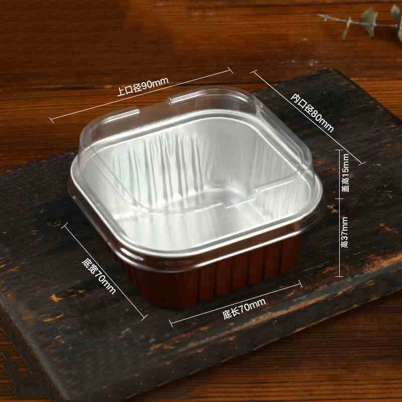 Disposable Baking Mold Red Iceberg Lava Chocolate Mousse Cake Box Tiramis Mousse Cake square Round Aluminum Foil Box