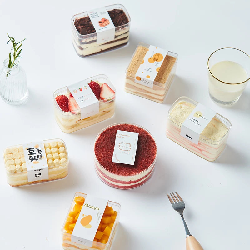 Customized High-quality and Large-sized Food Grade Plastic Transparent Biscuit Box, Pastry and Dessert Tiramisu Box