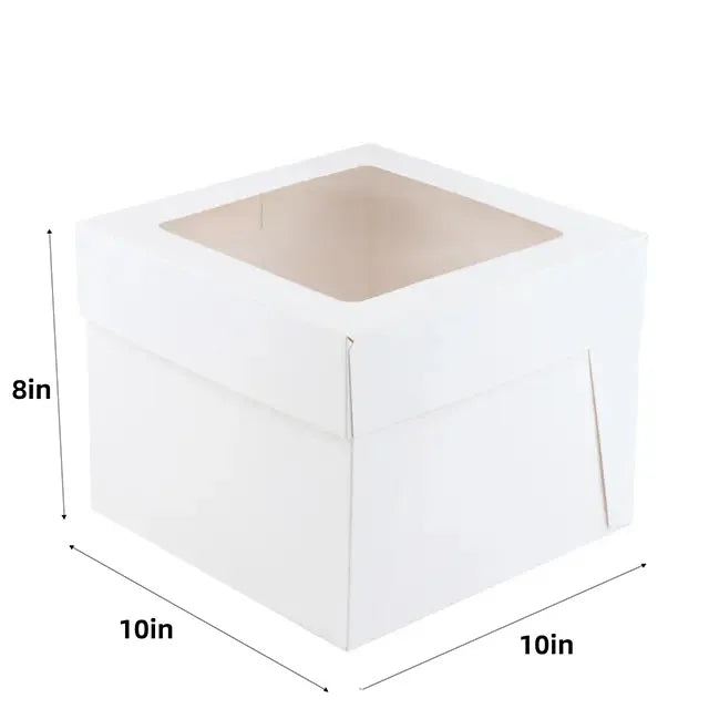 No Paper Cup Pastry Box Open Window Cover White Card Kraft Paper Gift for Pizza Tart Baking Packaging