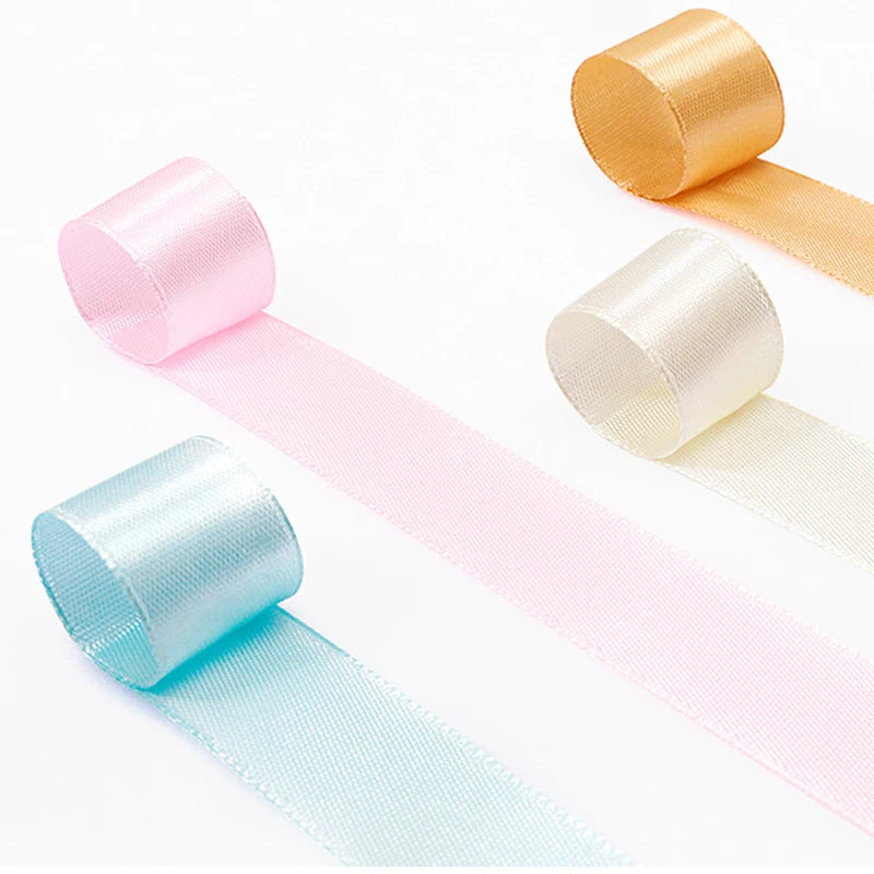 High Quality Cake Box Packaging Ribbon Fresh Flower Bouquet Decorative Ribbon Bow Solid Color Cloth Baking Ribbon