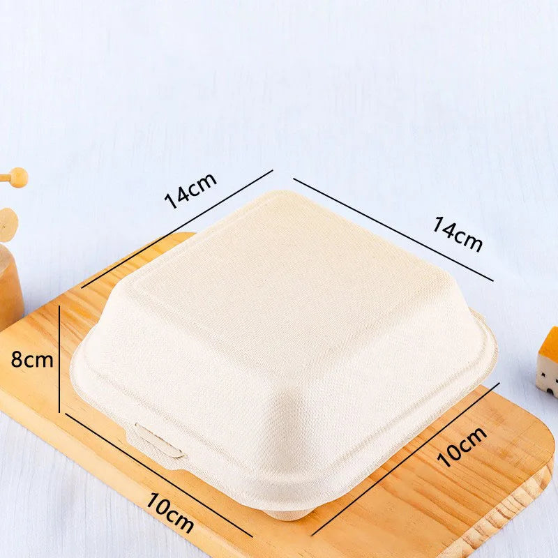 Bakery Supplier Bagasse Burger Box Takeaway Bento Cake Box Packaging
