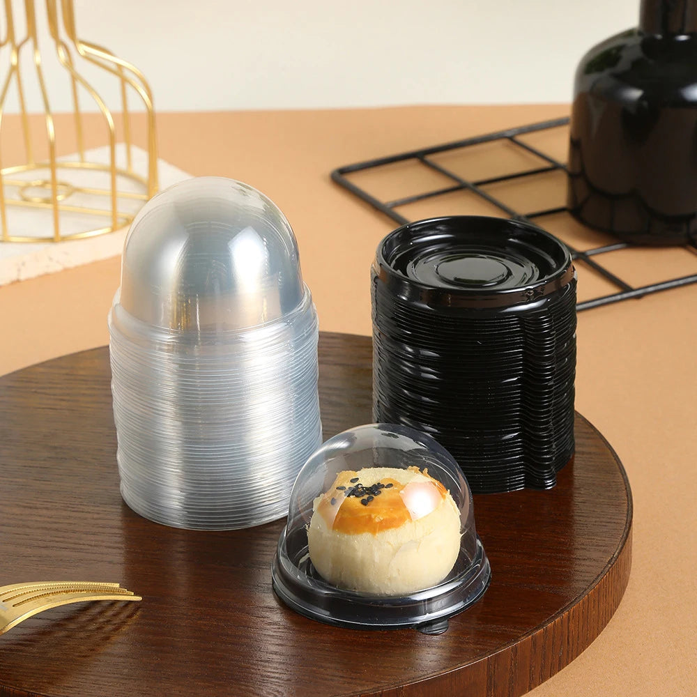 Egg Yolk Crisp Packaging Box Gift Box Single Pack Single Sesame Mung Bean Cake Round Baking Blister Transparent Box