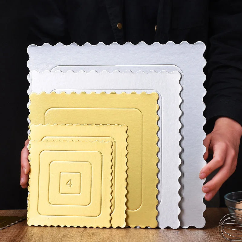 Square Food Grade Baking Base 4 6 8 10 12 Square Size Cake Board Stacked Layered Cake Decoration Gift Thickened Cake Base