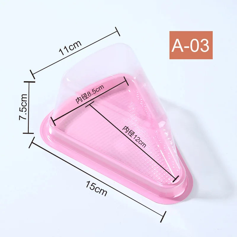 Food Packaging Mni Bakery Cake Slice Box Clear Plastic Triangle Cake Box