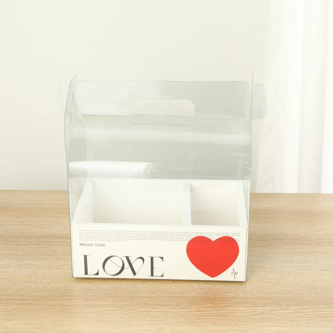 Folding Birth Day Wedding Favor Gift Cake Box Transparent Cake and Flower Box