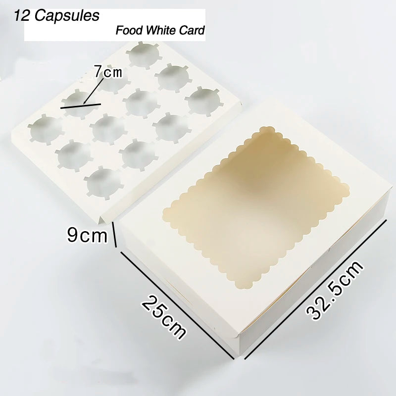 Jinkuang Cake Boxes with Window for Cup Cake, Birthday Party, Wedding, Valentine's Day Xma