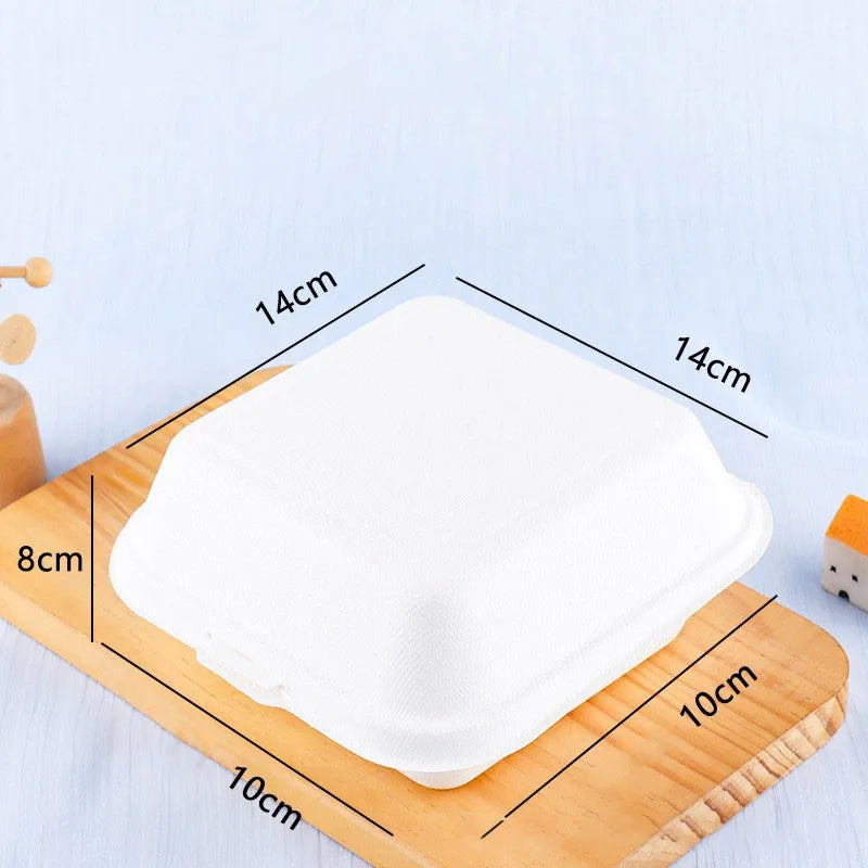 Bakery Supplier Bagasse Burger Box Takeaway Bento Cake Box Packaging