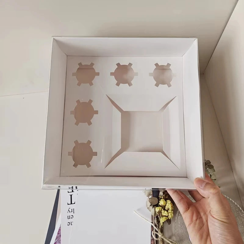 New Style Cupcake Box Baking Packaging Egg Tart Muffin Box Cupcake Container Box With Transparent PVC Lid