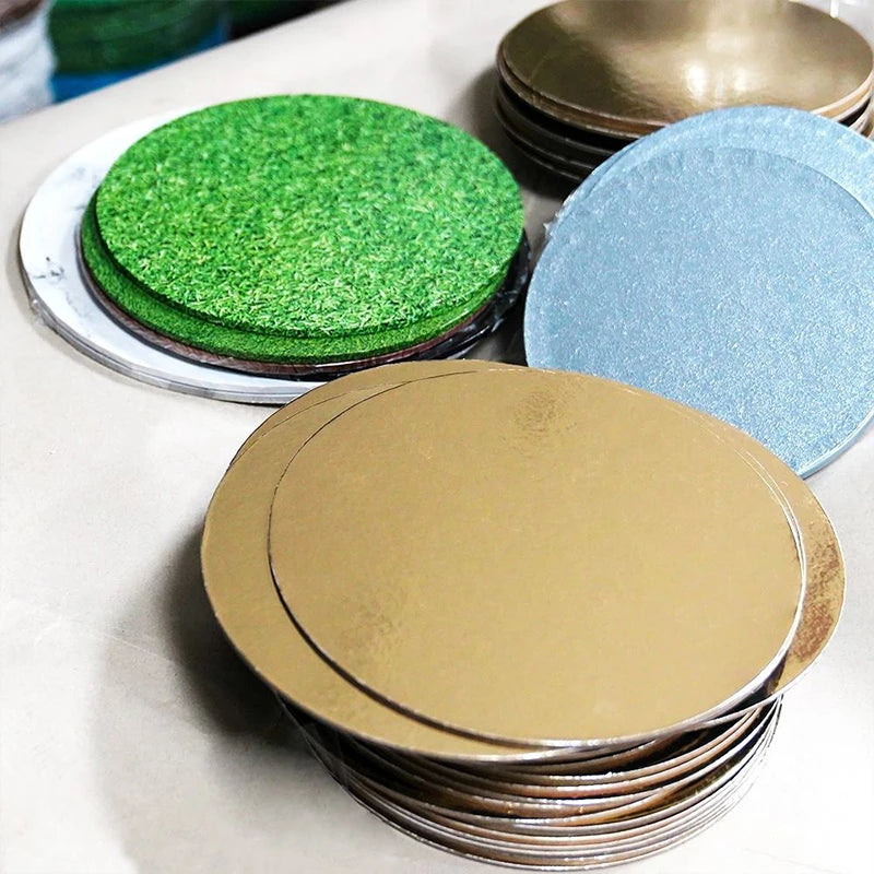 Bake a Golden Round Birthday Cake 8 Inches,10 Inches, 12 Inches Plaster Mortar Board Birthday Cake Roundness Tray Board