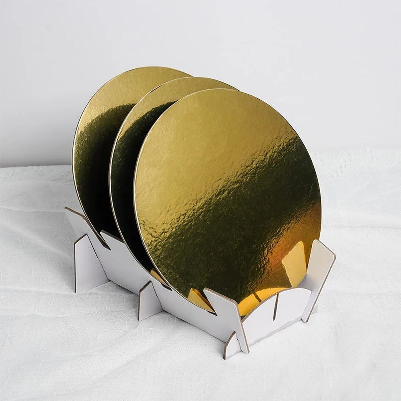 Bake a Golden Round Birthday Cake 8 Inches,10 Inches, 12 Inches Plaster Mortar Board Birthday Cake Roundness Tray Board