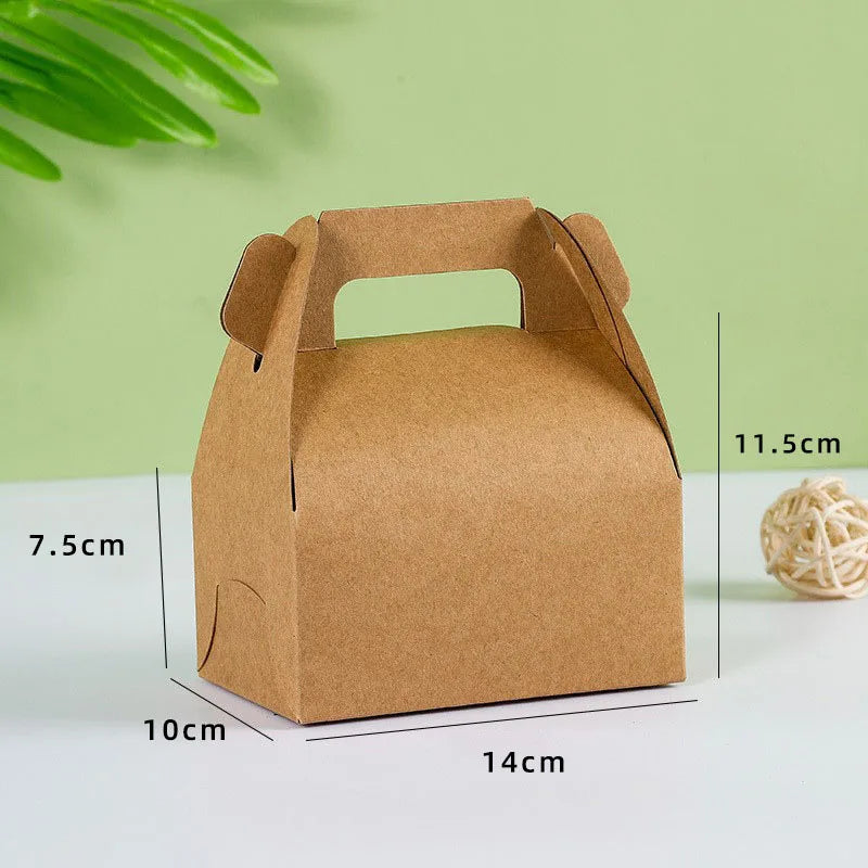 Square Baking Dessert Box Optional with Lined Cookies Nougat Gift Box Kraft Paper Portable Pastry Cake Packing Box