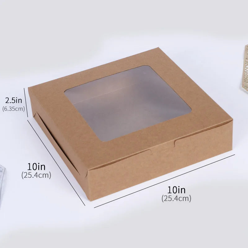 Customized Wholesale Disposable Foldable square Transparent Window Packaging Box White High-quality Baked Cake Box