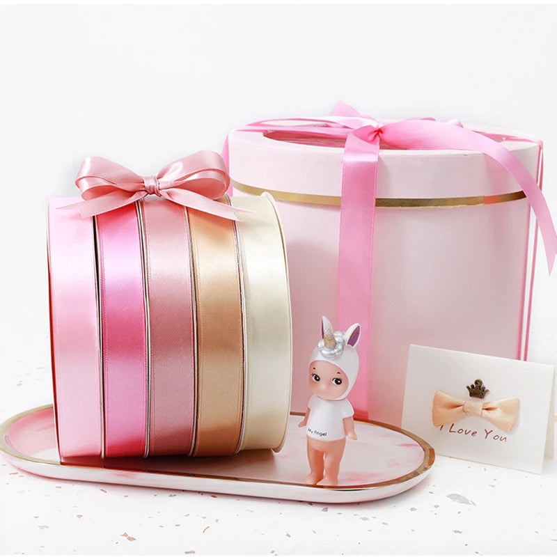 High Quality Cake Box Packaging Ribbon Fresh Flower Bouquet Decorative Ribbon Bow Solid Color Cloth Baking Ribbon
