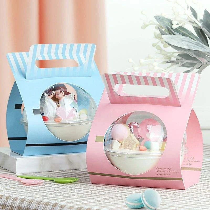 Christmas Cake Transparent Round Ball Transparent Disposable Fruit and Vegetable Salad Baked Cake Food Gift Box Packaging