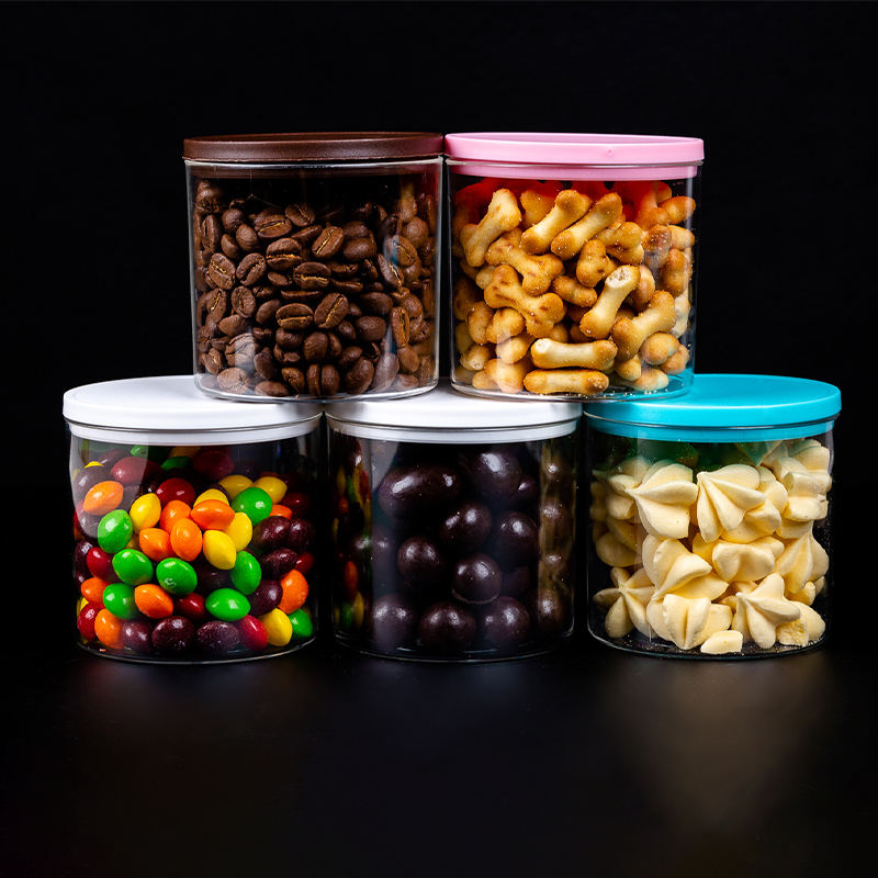 Disposable Transparent Snack sealed Chocolate and Candy Plastic Jars