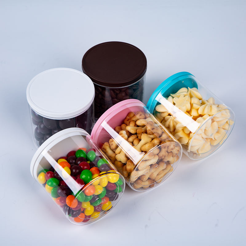 Disposable Transparent Snack sealed Chocolate and Candy Plastic Jars