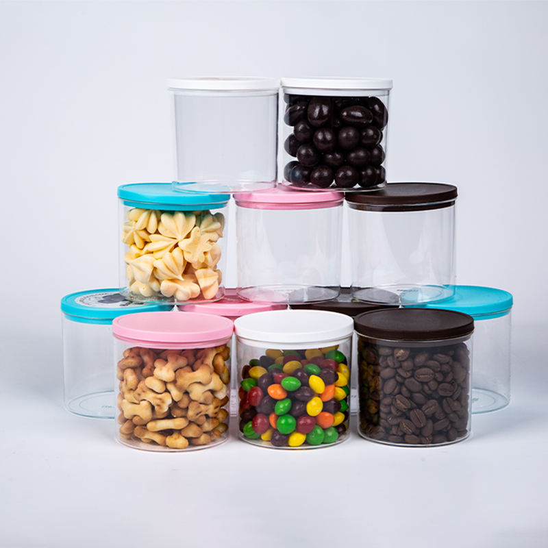Disposable Transparent Snack sealed Chocolate and Candy Plastic Jars