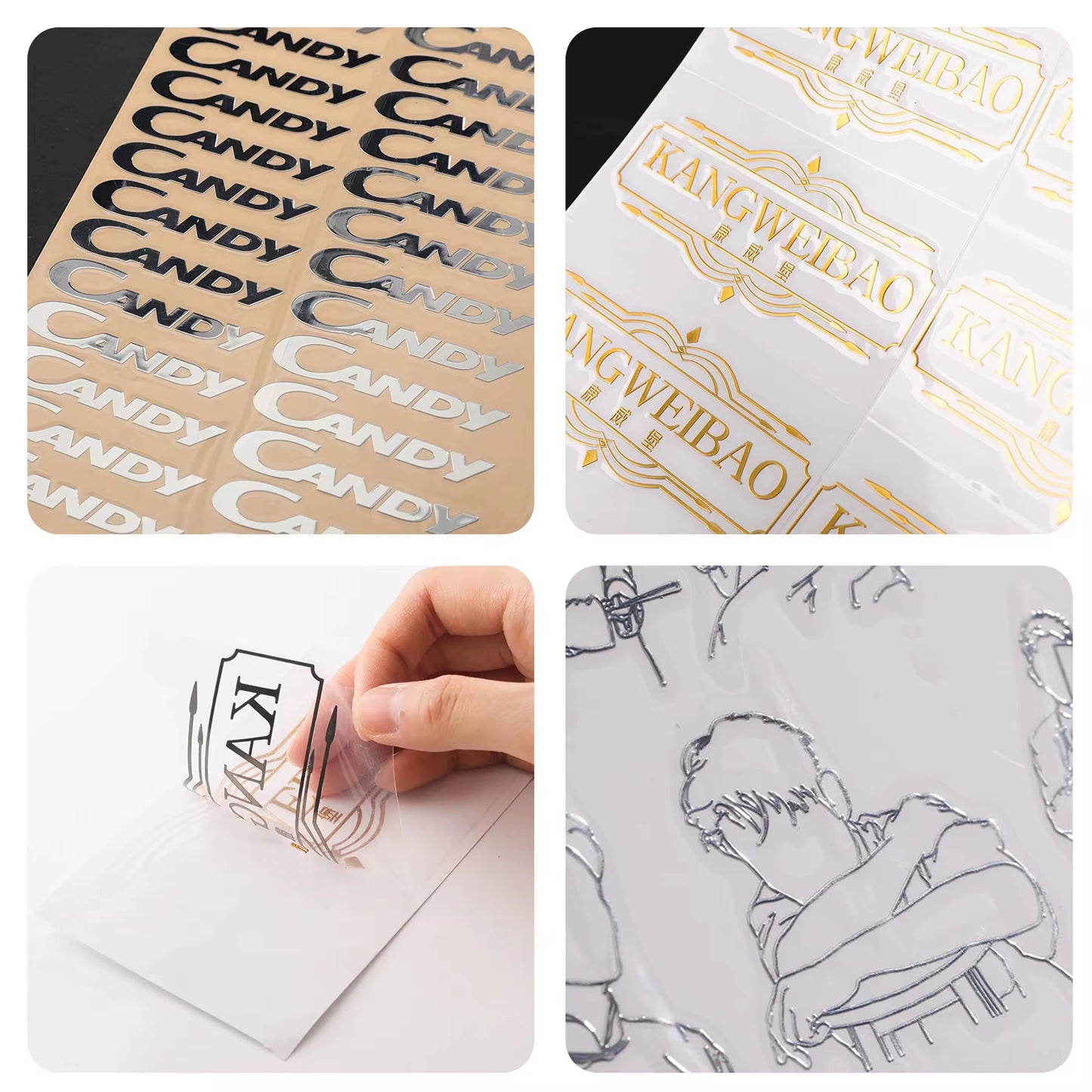Self Adhesive Metal Letter Label Transfer Embossed Decal Metal Sticker