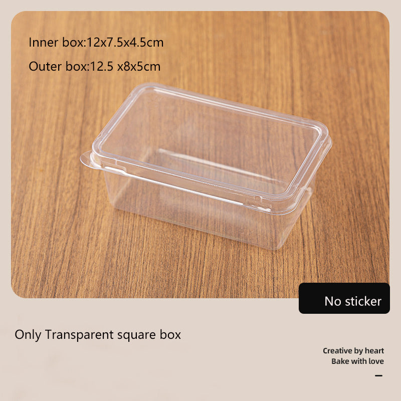 Tiramisu Mousse Cake in Transparent Plastic Packaging Box