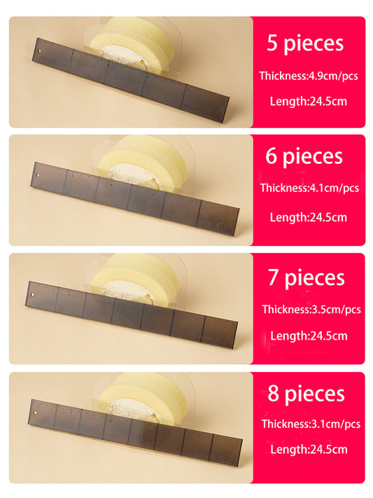 Cutting cake roll, measuring ruler, slicing tool, cutting device, evenly dividing mold, auxiliary tool