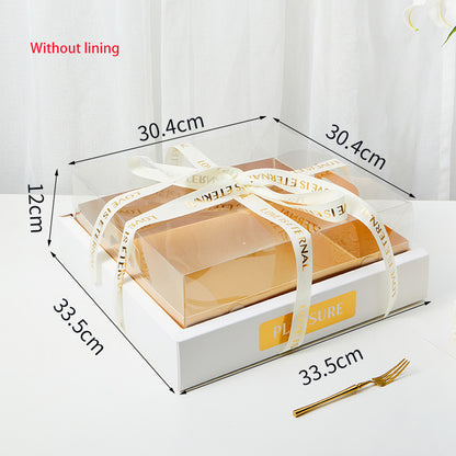 Gold card 4-grid and 9-grid transparent lid cupcake box dessert box picnic packaging box