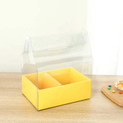 Folding Birth Day Wedding Favor Gift Cake Box Transparent Cake and Flower Box