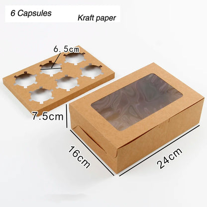 Jinkuang  Cake Boxes with Window  for Cup Cake,   Birthday Party, Wedding, Valentine's Day  Xma