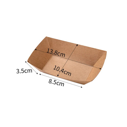 Disposable Food Trays Kraft Food Packaging Take Away Fried Chicken Chips Boat Tray Paper