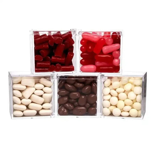 Custom High Quality clear Acrylic Cube Box Reusable Acrylic Box Lid for Mini Storage of Candy Jewelry clear Plastic Box