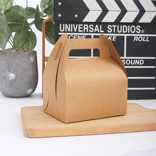 Square Baking Dessert Box Optional with Lined Cookies Nougat Gift Box Kraft Paper Portable Pastry Cake Packing Box