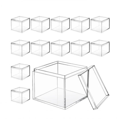 Custom High Quality clear Acrylic Cube Box Reusable Acrylic Box Lid for Mini Storage of Candy Jewelry clear Plastic Box