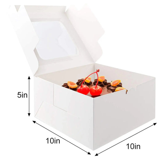 Customized Food Grade White Card Bakery Packaging, White Window Cake Baking Box, Pastry Box, Baking Packaging Box